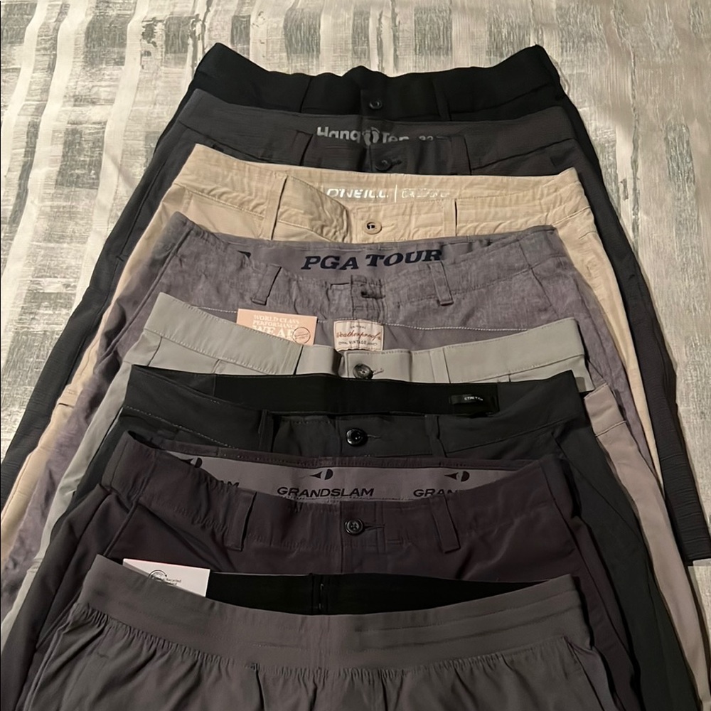 All golf shorts for $30 total - Black and Gray